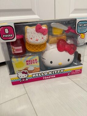 Hello Kitty Pink White Yellow Toaster Play Set